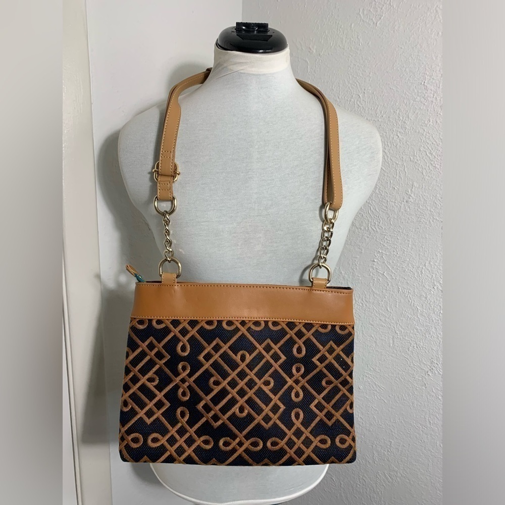Spartina 449 Mareena hipster crossbody bag blue and gold - Picture 8 of 11
